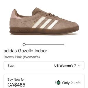 Adidas Gazelle Indoor Women's Brown Pink Shoes